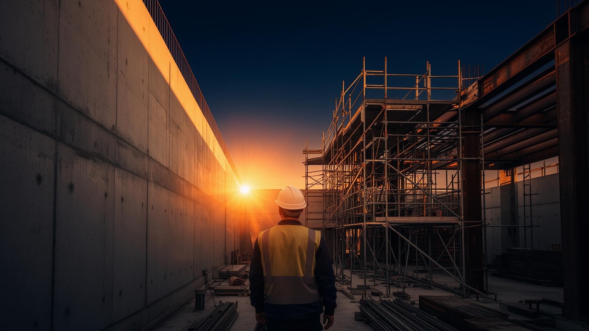 Trockenbau-Baustelle in Berlin mit Metallständerwerk und Gipskartonwand – Lomberg Bau